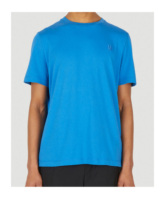 Moncler Logo-print Cotton T-shirt In Blue