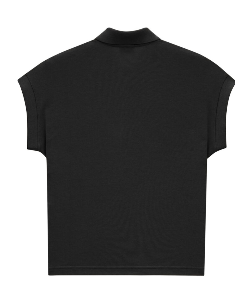Saint Laurent Bat-sleeve Polo Shirt In Black