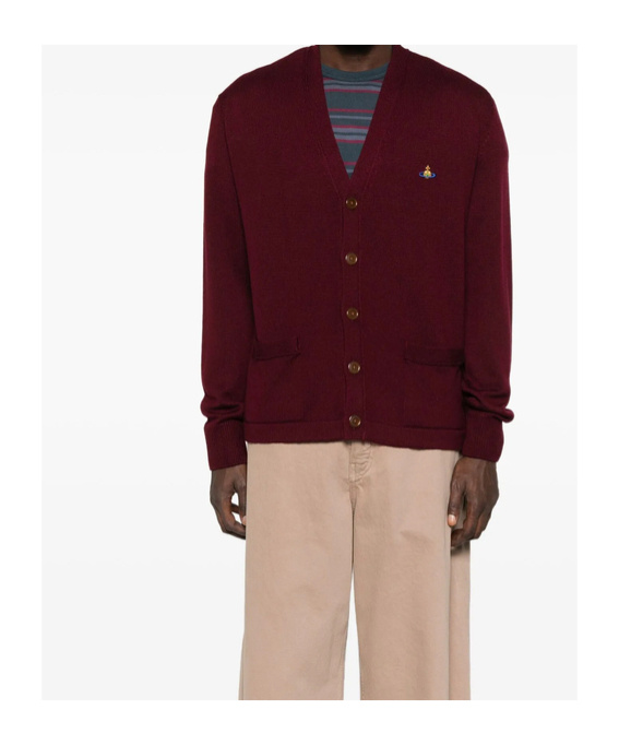 Vivienne Westwood Long-sleeved Knitted Cardigan In Brown