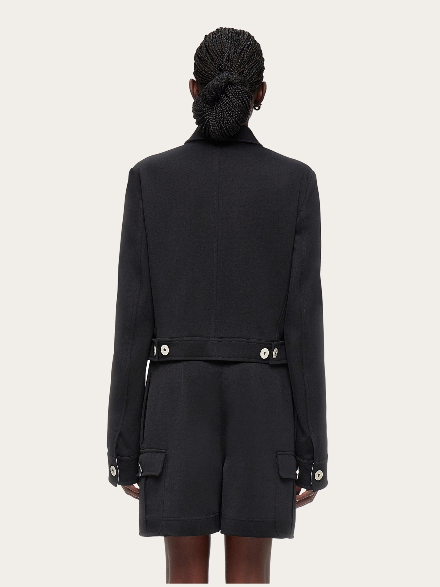 Ferragamo Black Single-breasted Wool Jacket In Black