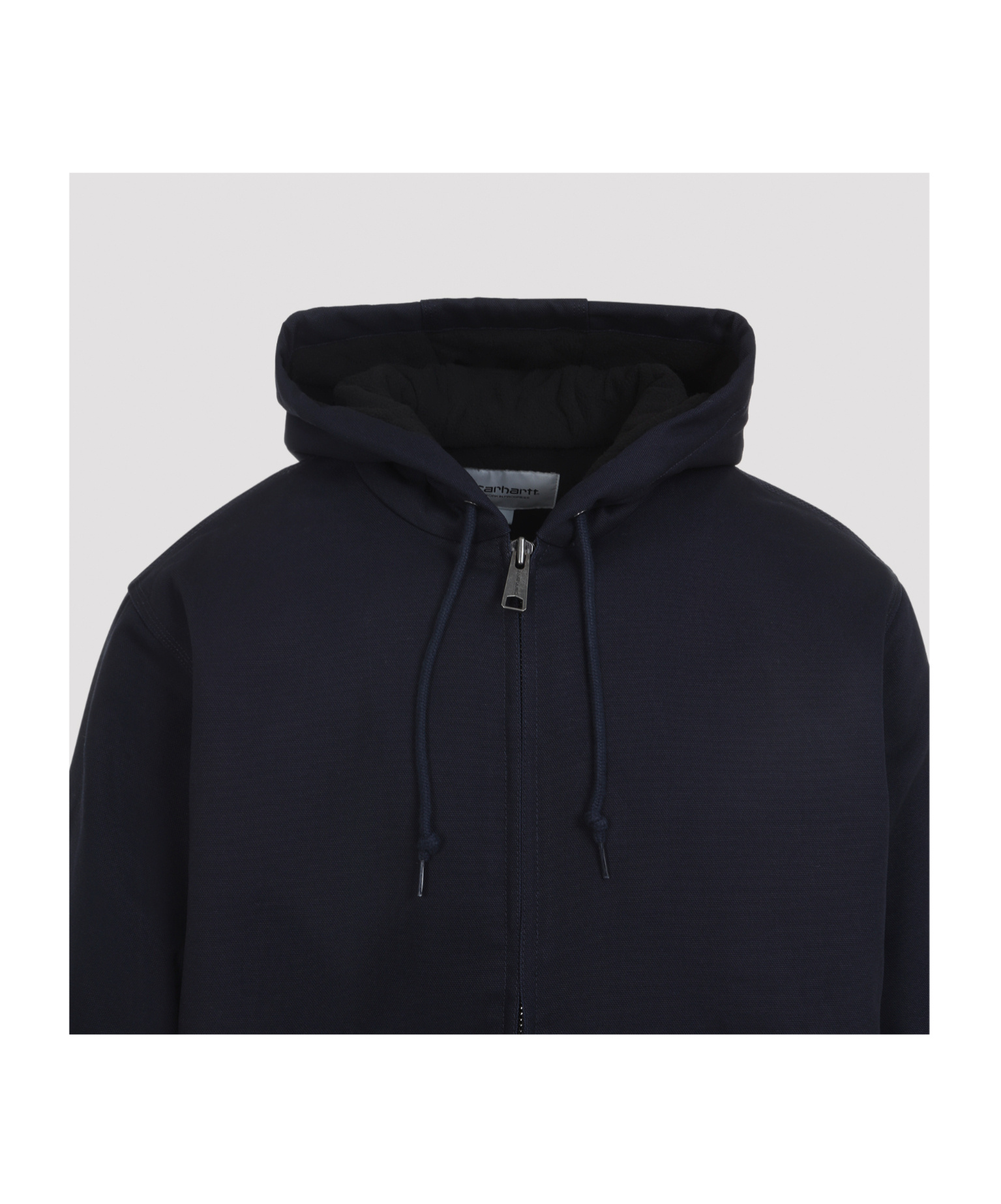 Carhartt Hooded Jacket With Pockets And Ribbed Finish In Blue
