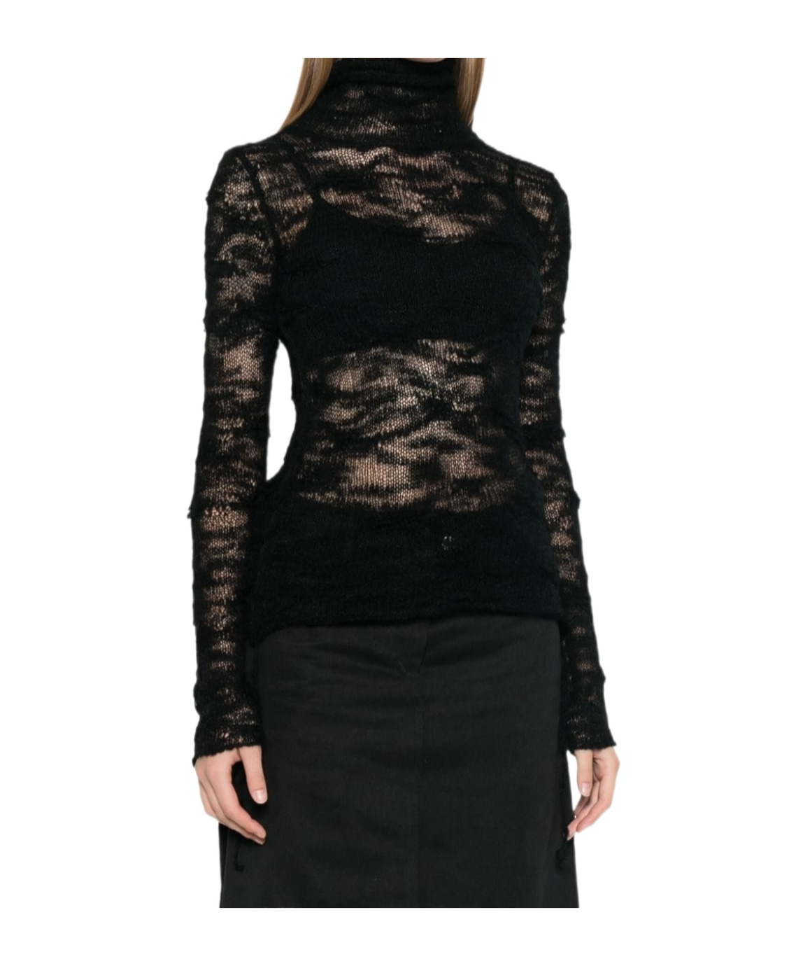 Shop Mm6 Maison Margiela Numeric Turtleneck Jumper In Black