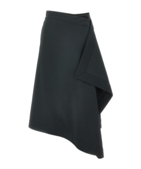 Ami Alexandre Mattiussi Ami Paris Wrapped Midi Skirt In Black