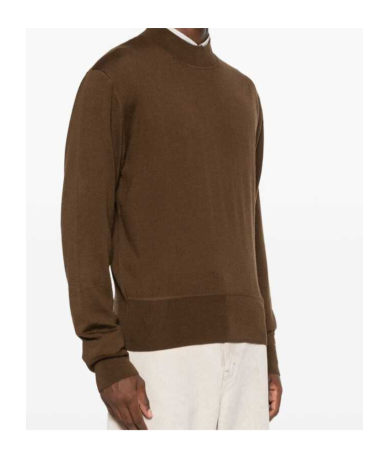 Lemaire Long-sleeved Pullover Sweater In Brown