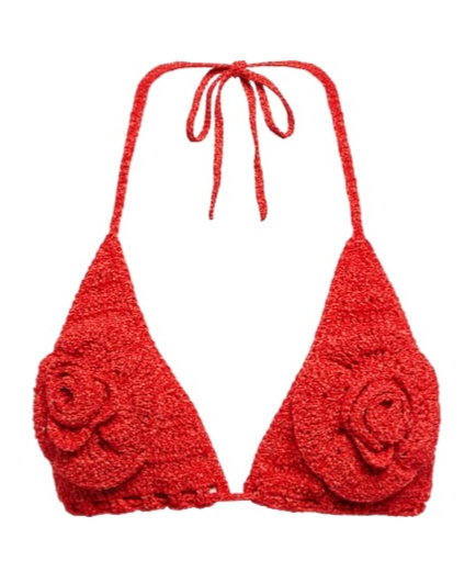 Magda Butrym Knit Bikini Top In Red