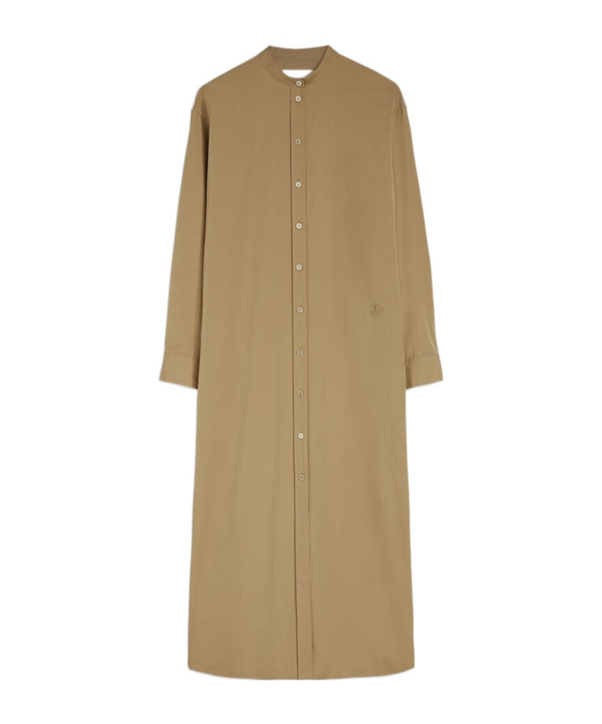 Jil Sander Cotton Shirt Dress In Green