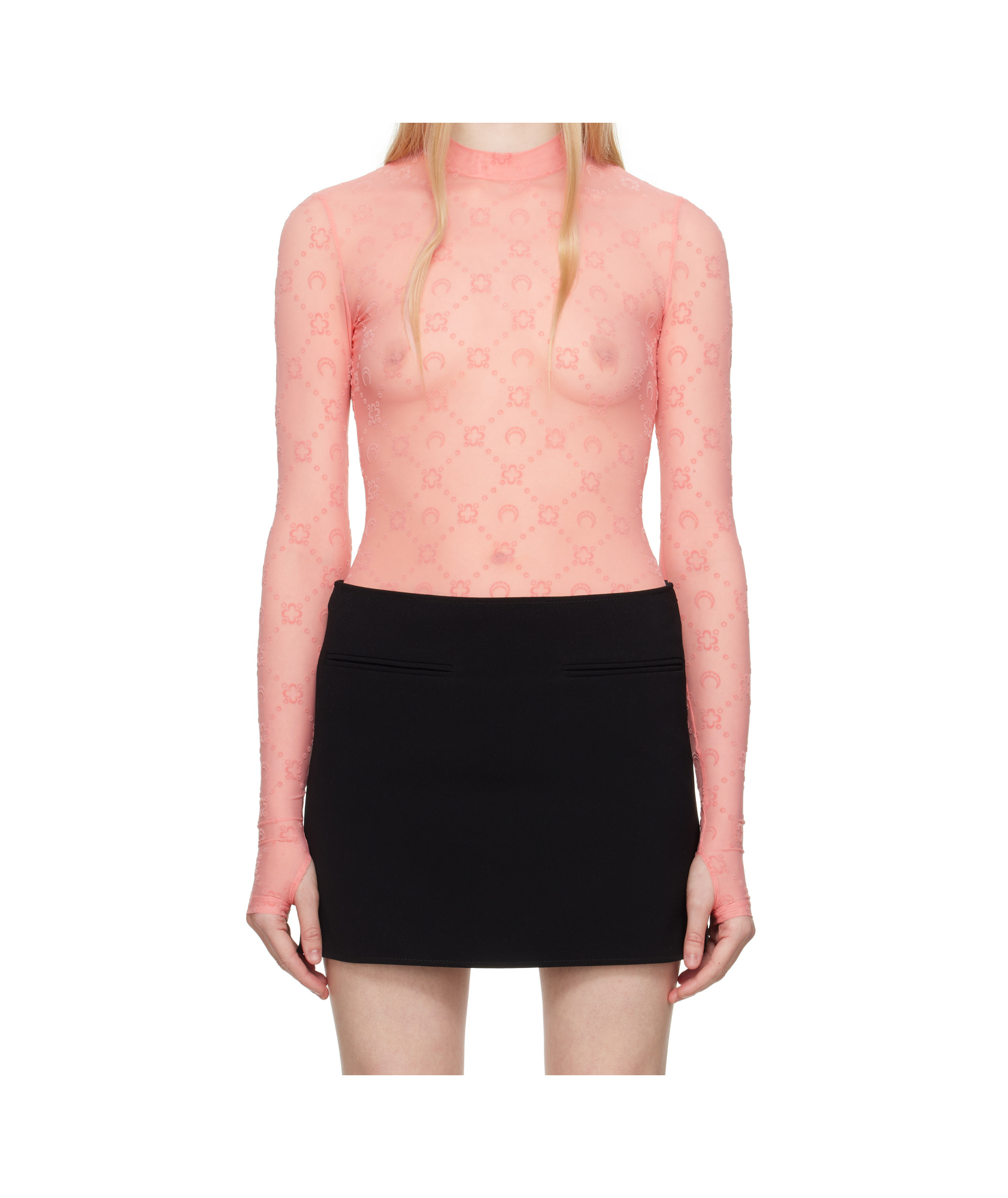 Marine Serre Mesh T-shirt In Pink