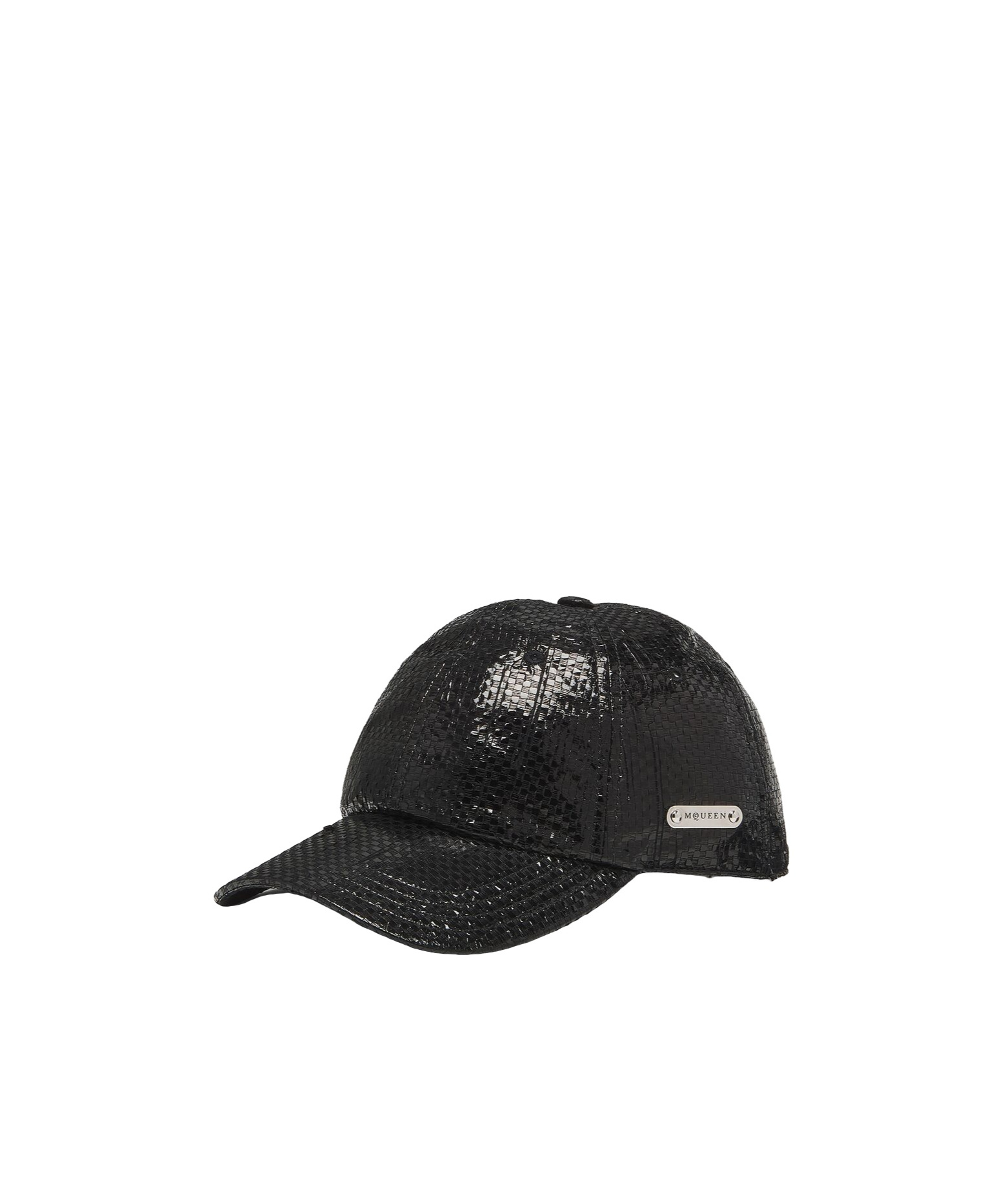 Alexander Mcqueen Pattern Tarp Cap In Black