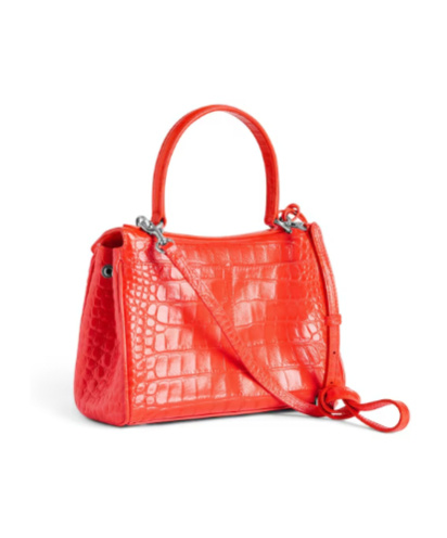 Balenciaga Women's Rodeo Handbag Mini With Rhinestones In Pop Orange In Orange