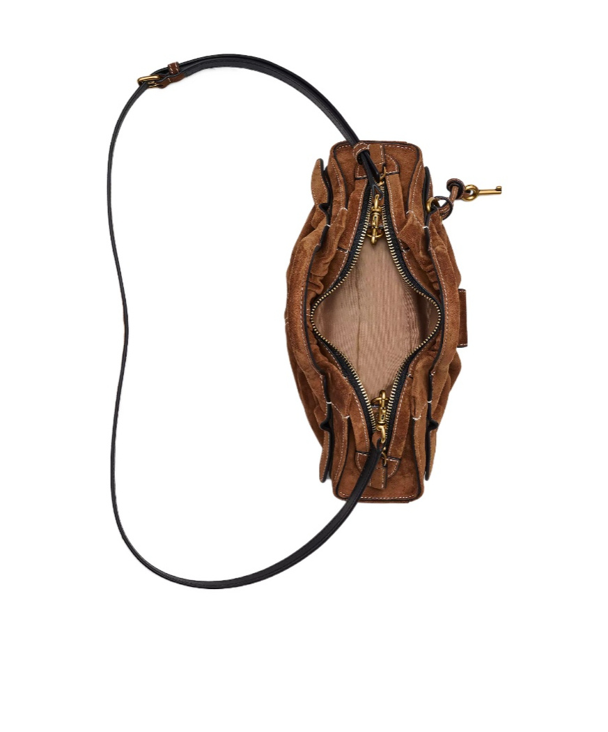 Marc Jacobs The Suede Cristina Small Satchel In Brown