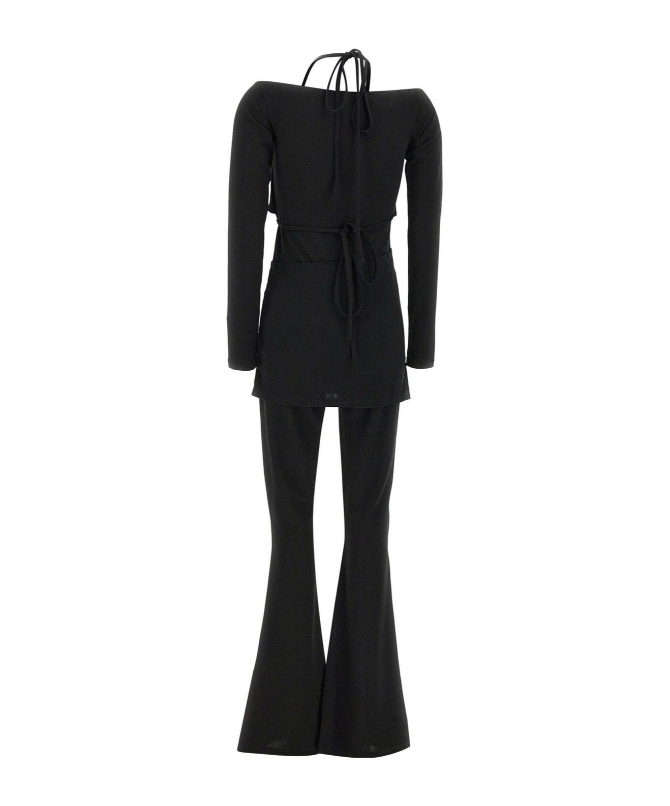 Heliot Emil Tie-back Long Jumpsuit In Black