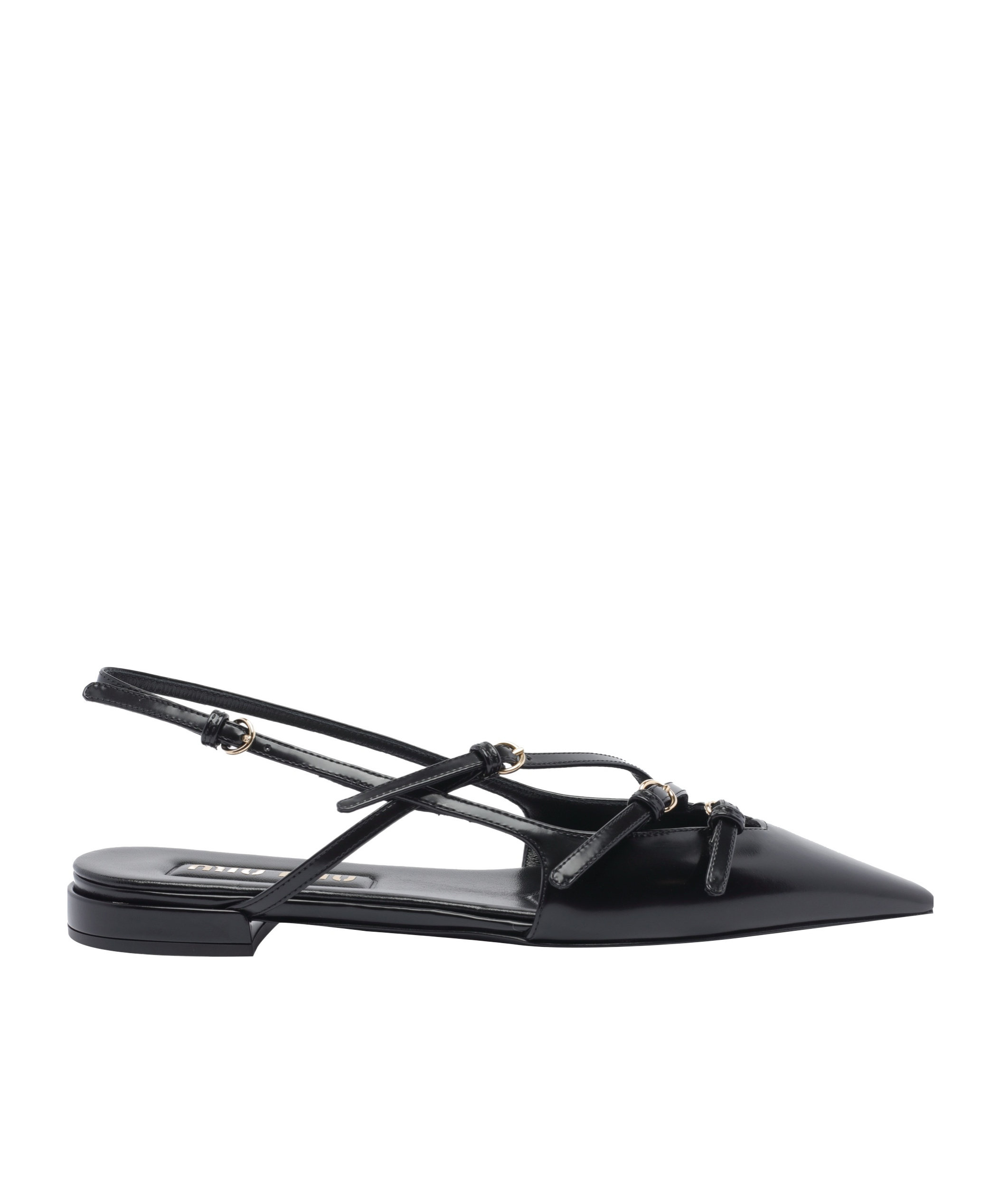 Miu Miu Patent Leather Slingback Ballerina Flats