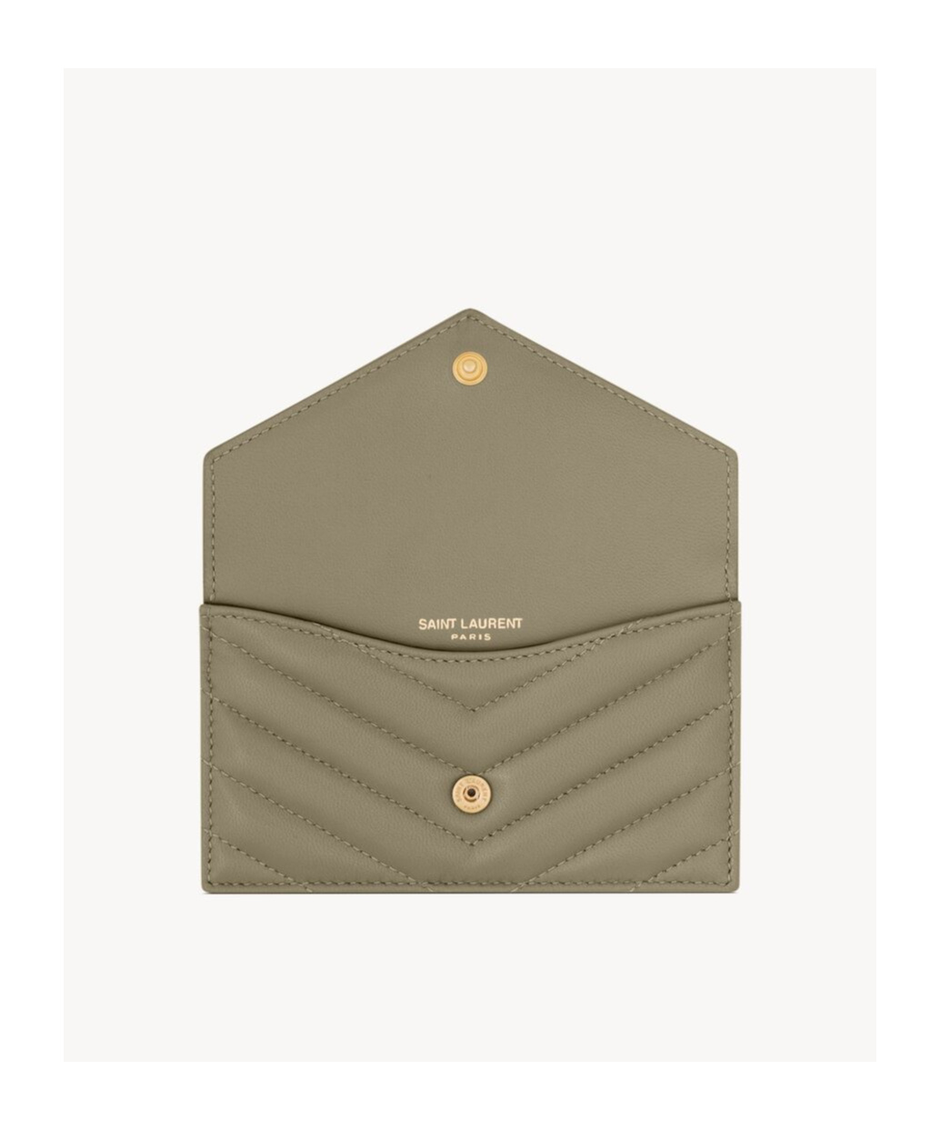 Saint Laurent Cassandre Fragments Flap Card Case In Lambskin
