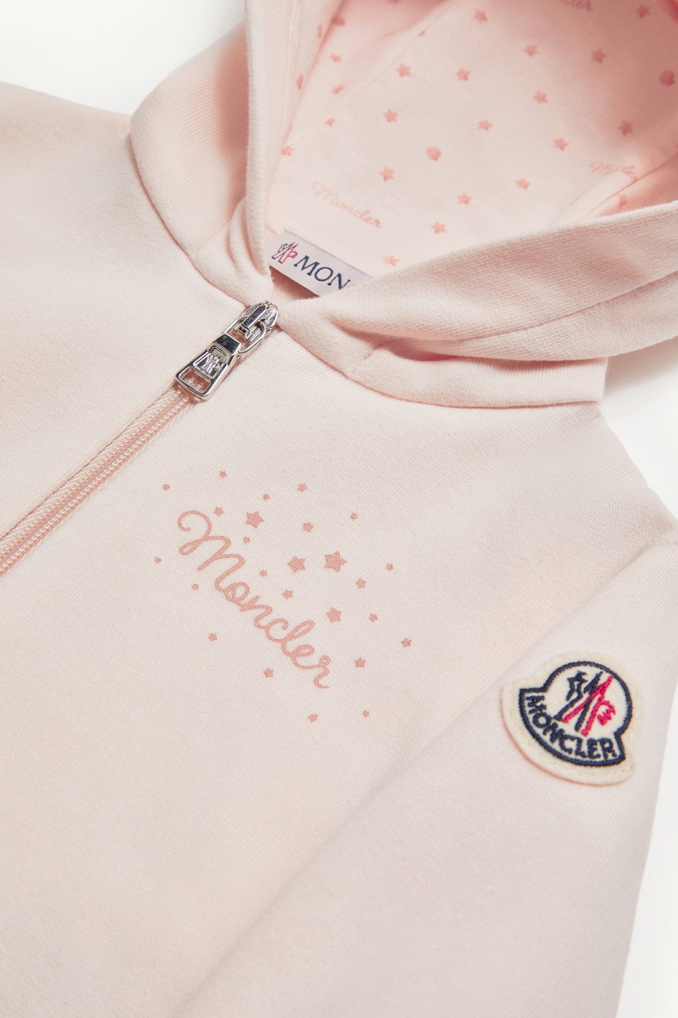 Moncler Long-sleeved Hooded Track Suit In Neutral
