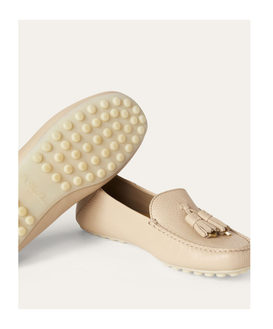 Loro Piana Tassel Mokasin Shoes In Nude
