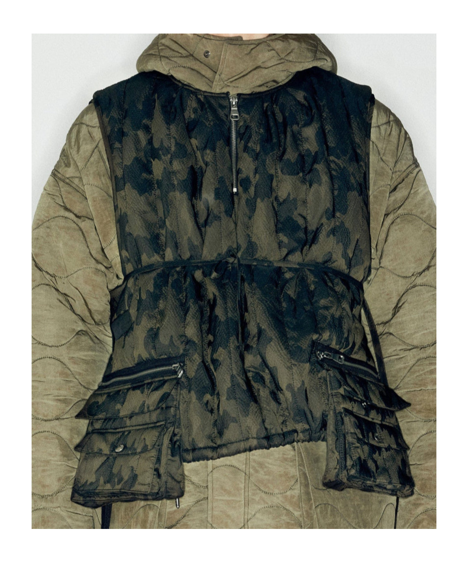 Andersson Bell Camouflage Cotton Vest In Black