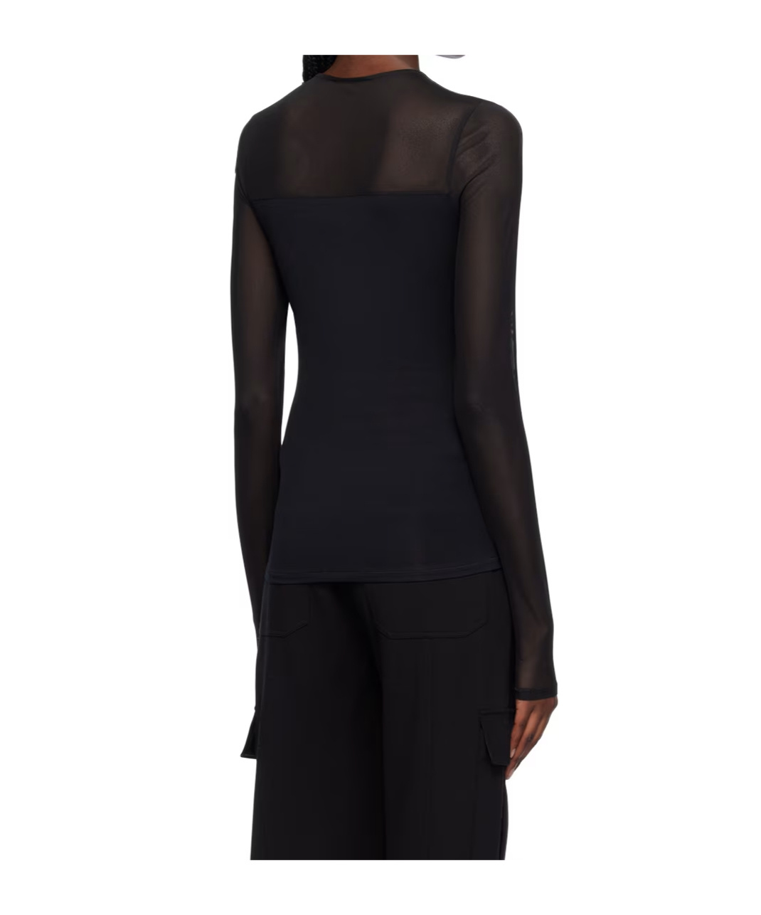 Rag & Bone Round Collar And Long-sleeved T-shirt In Black