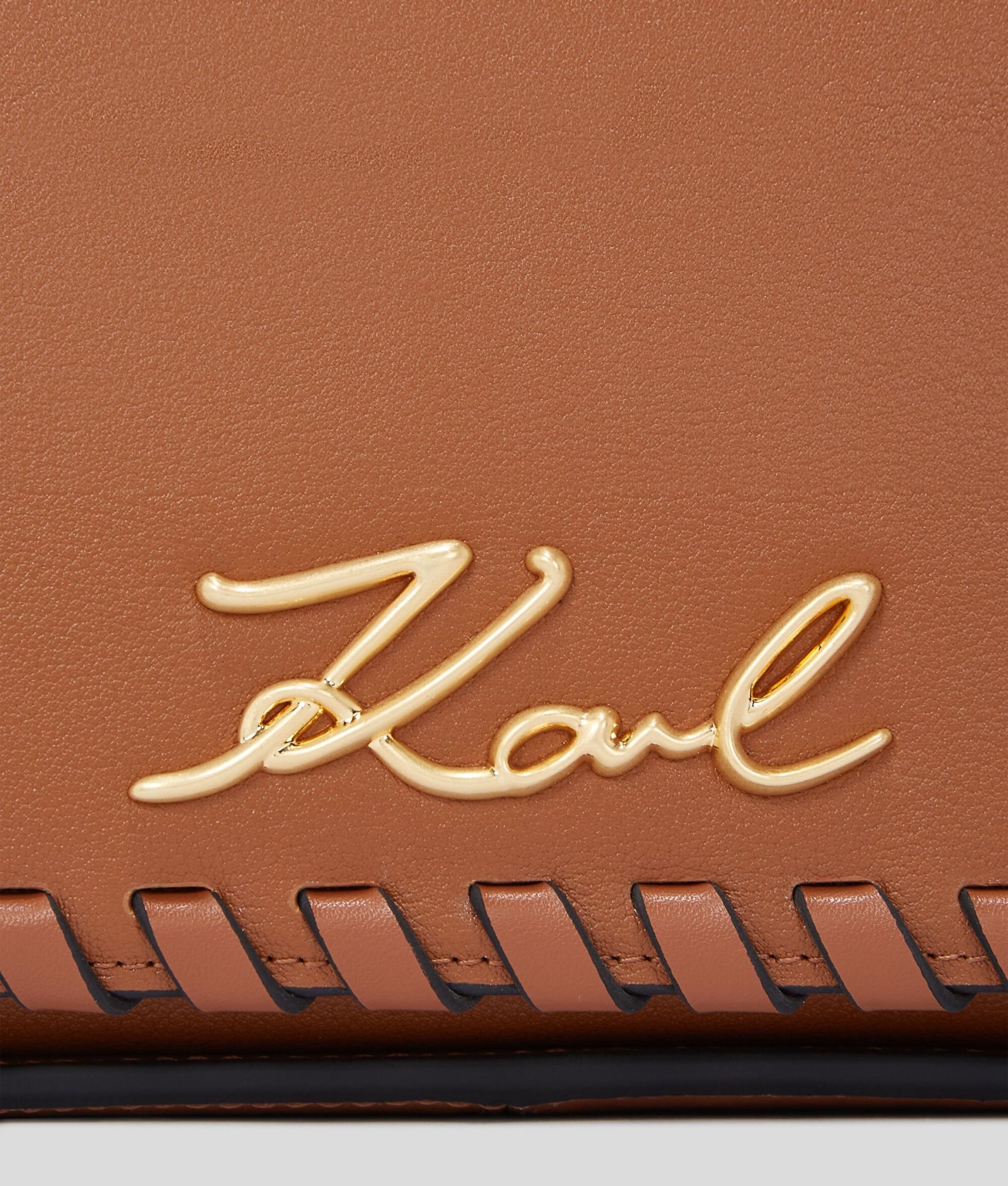 Karl Lagerfeld Signature Crossbody Bag In Brown