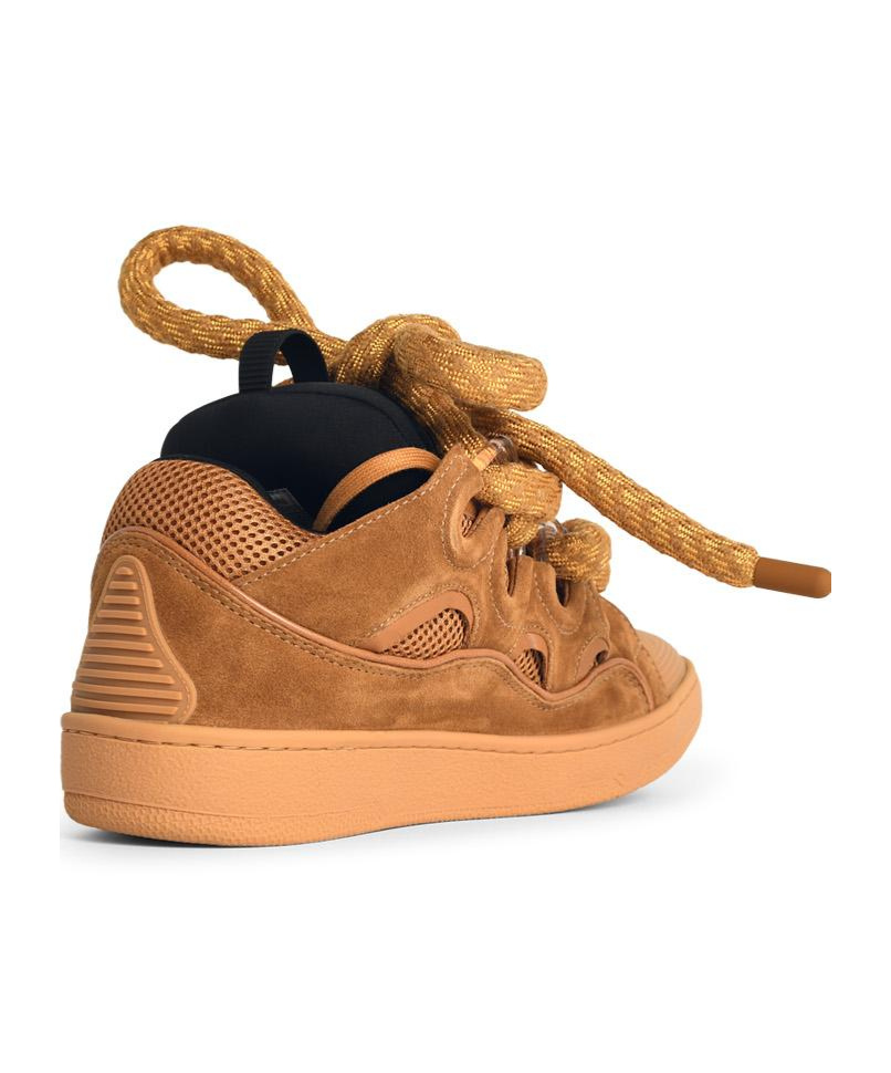 Lanvin Leather Blend Sneakers Suede Finish In Brown