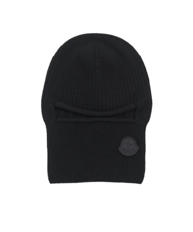 Moncler Knitted Balaclava Hat In Black