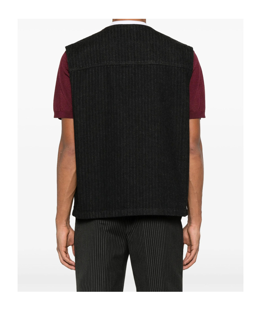Prada Jeansweste Mit Zickzackmuster In Black