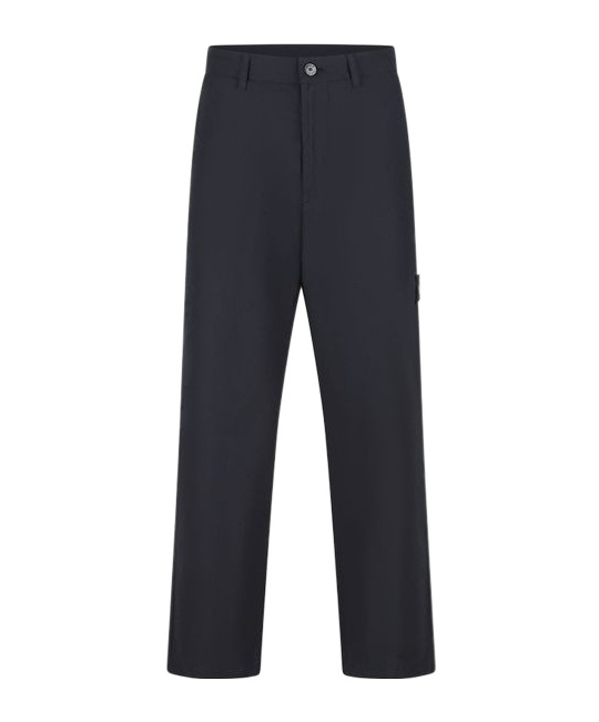 Stone Island Relaxed Fit Trousers Featuring Pockets In Blue