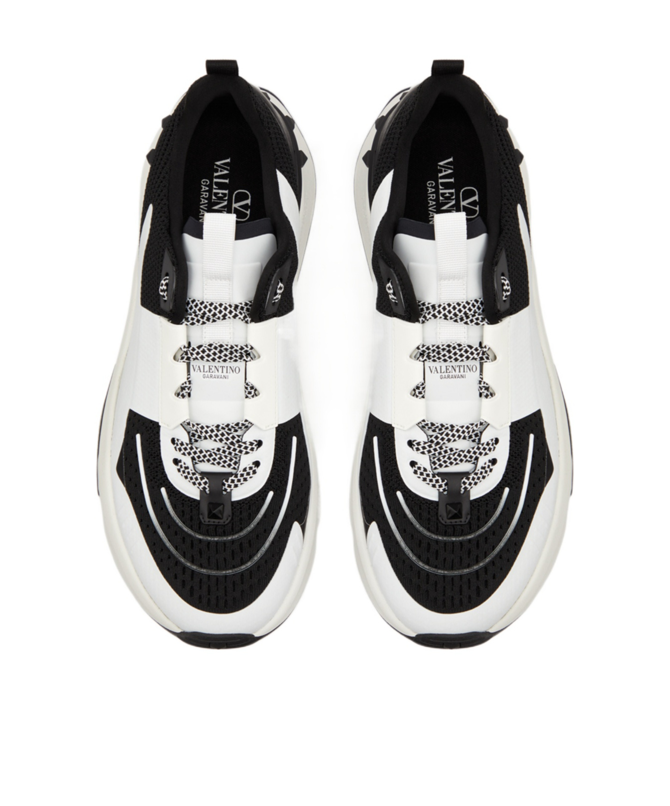 Valentino True Act Leather-trimmed Mesh And Rubber Sneakers In White