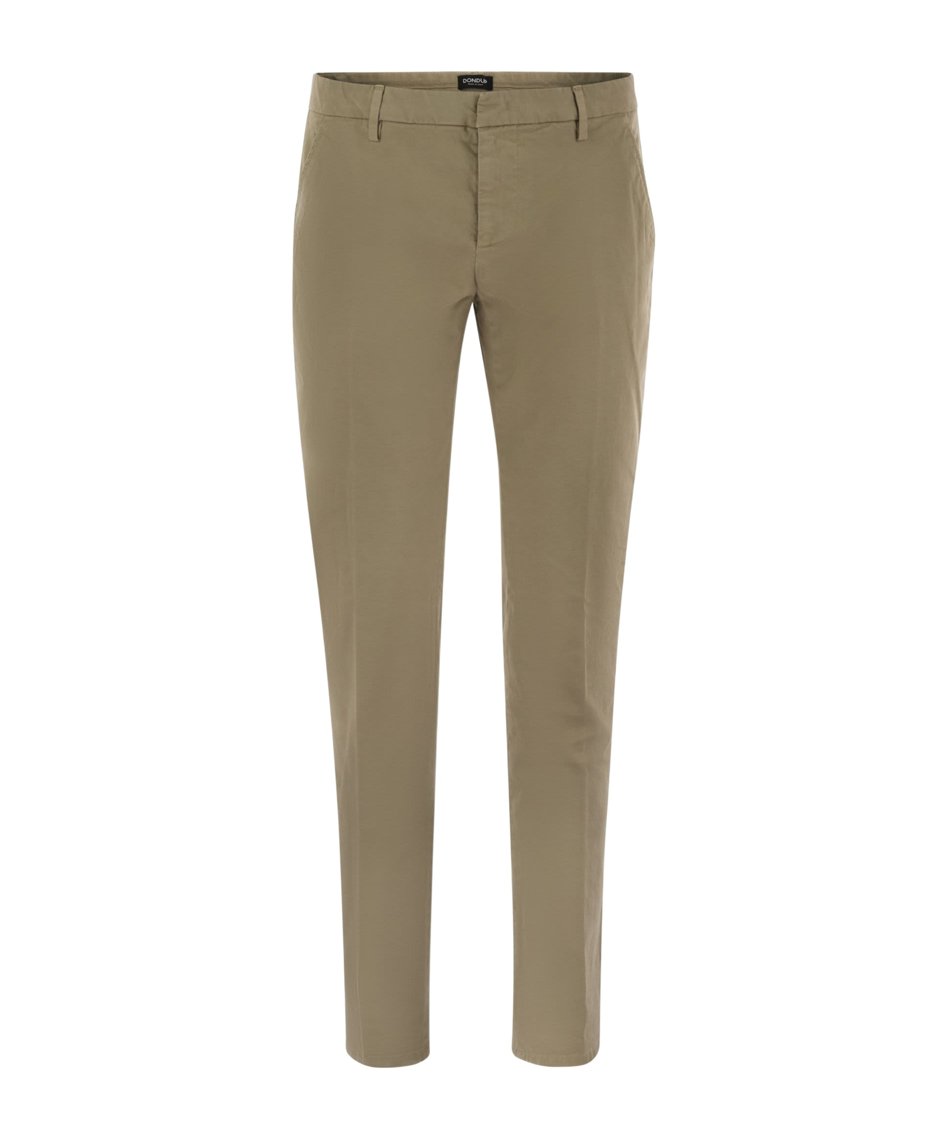 Dondup Spiritissimo Regular Chino Trousers In Light Gabardine In Gray