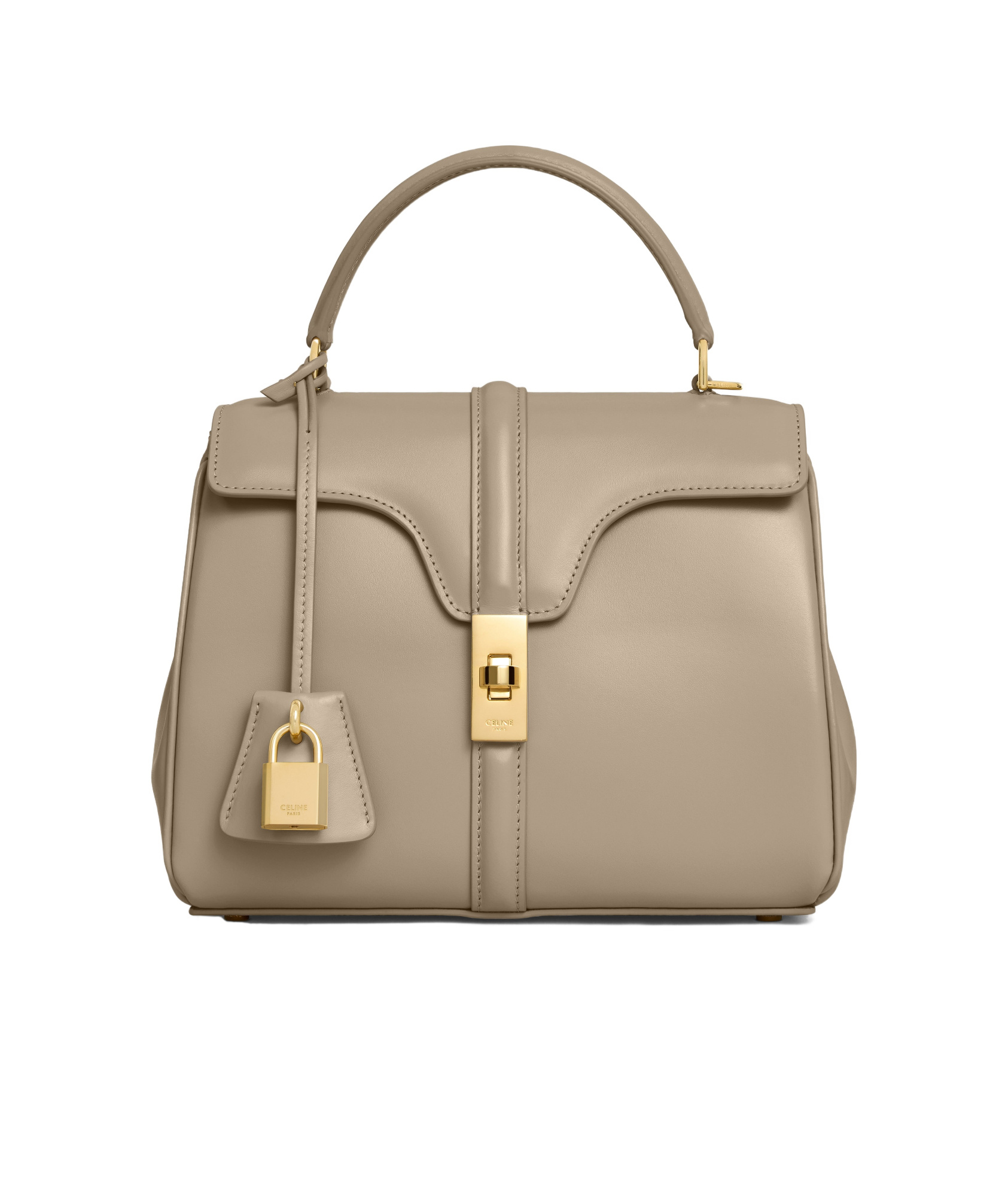 Celine Small 16 Bag In Satinated Calfskin In Brown