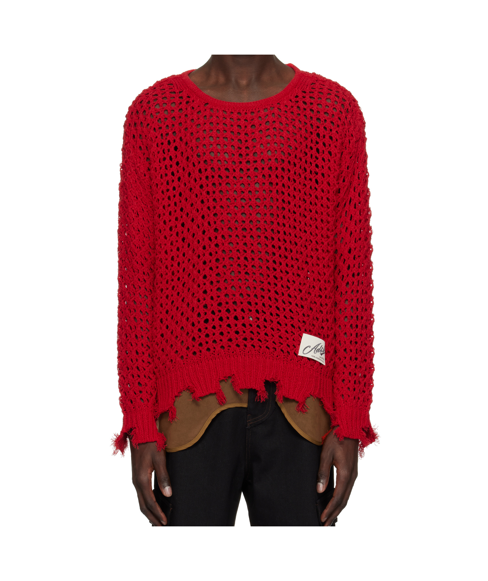 Andersson Bell Damaged Boatneck Sweater In Red