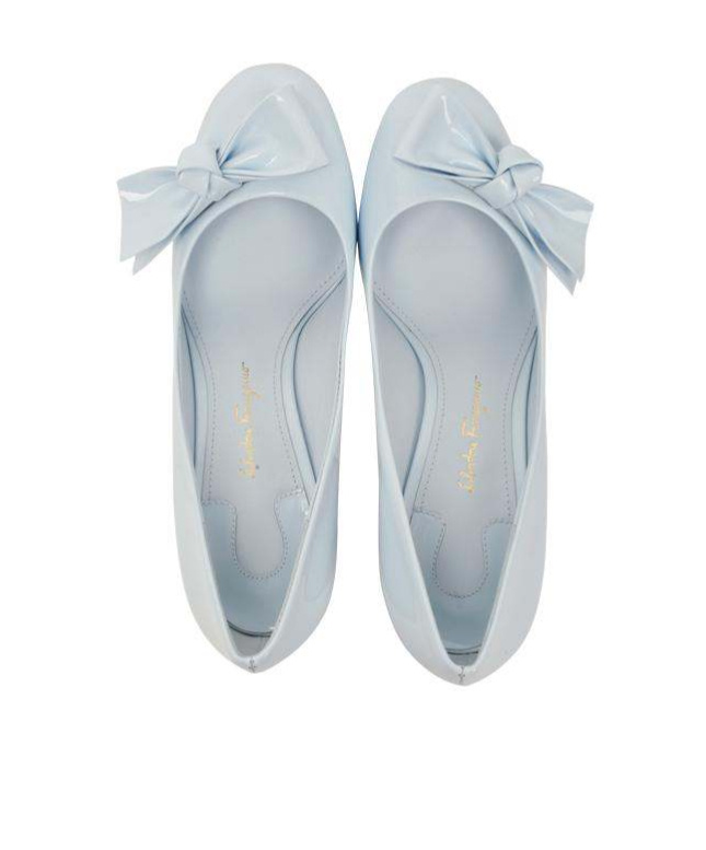 Ferragamo Vara Bow Series High Heels In White
