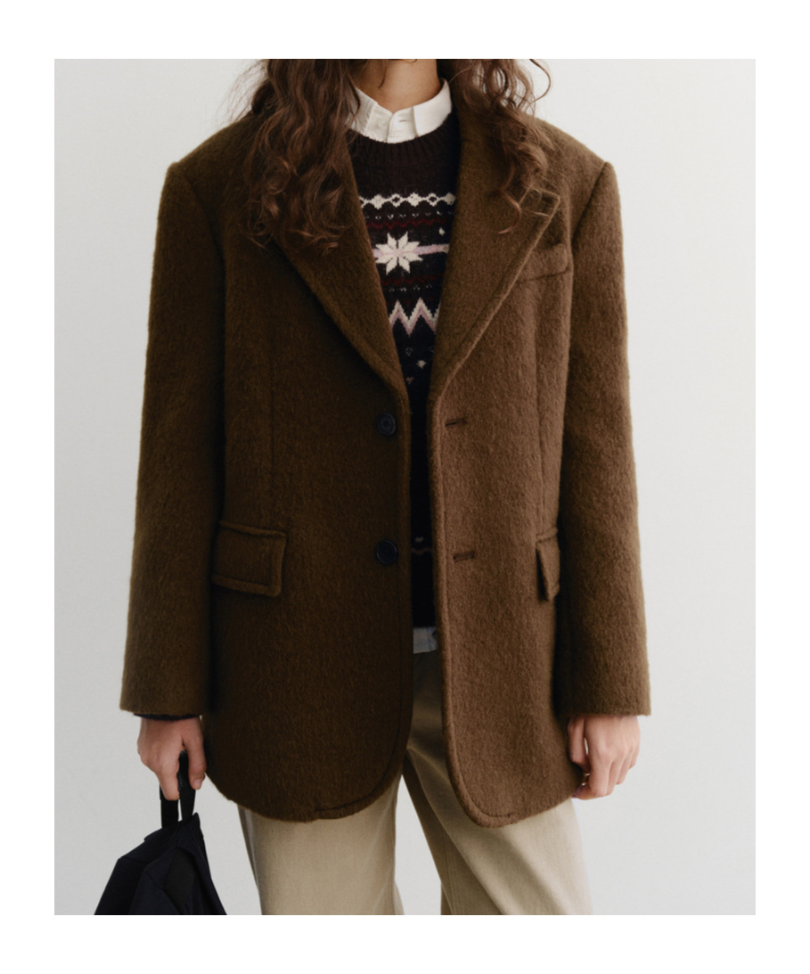 Dunst Brown Jacket With Frontal Buttons Closure In Brown