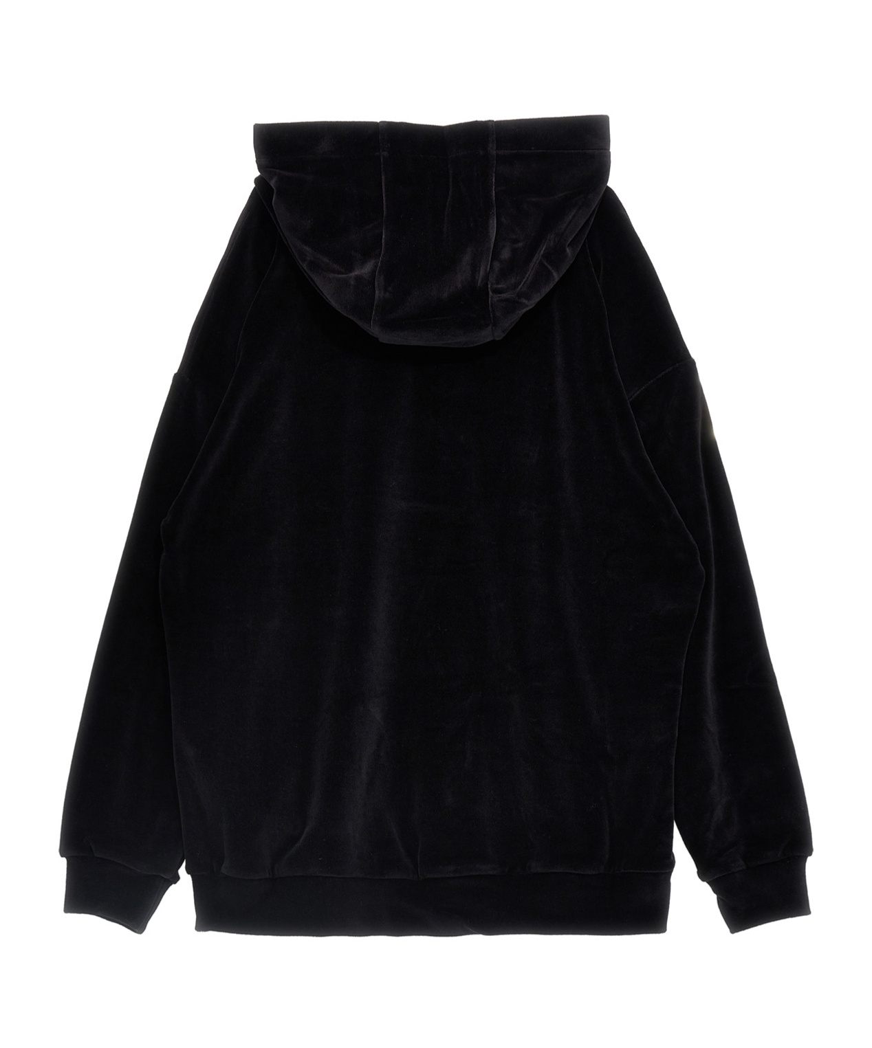 Balmain Logo Embroidery Hoodie In Black