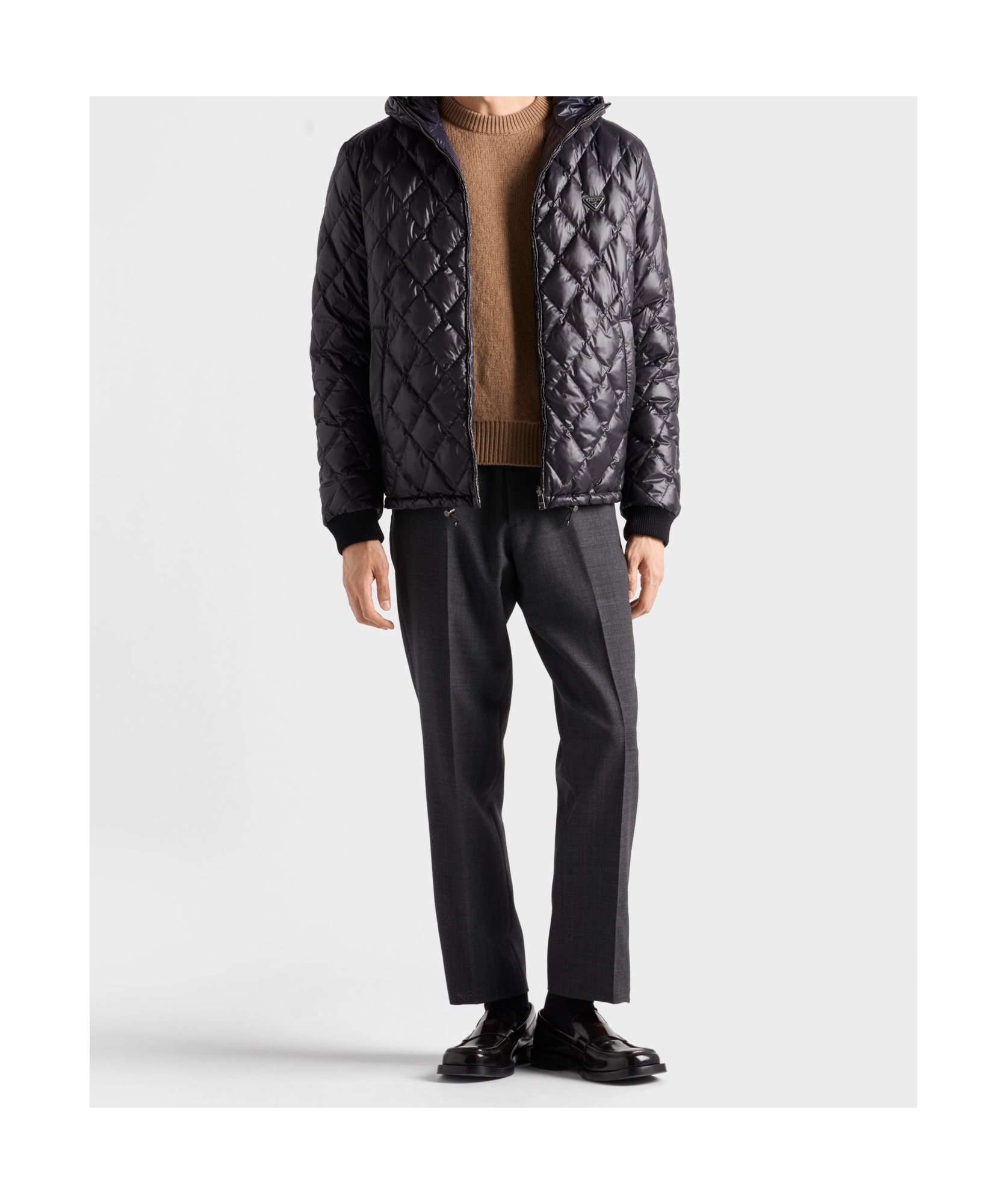 Prada Quilted Hooded Jacket In Black