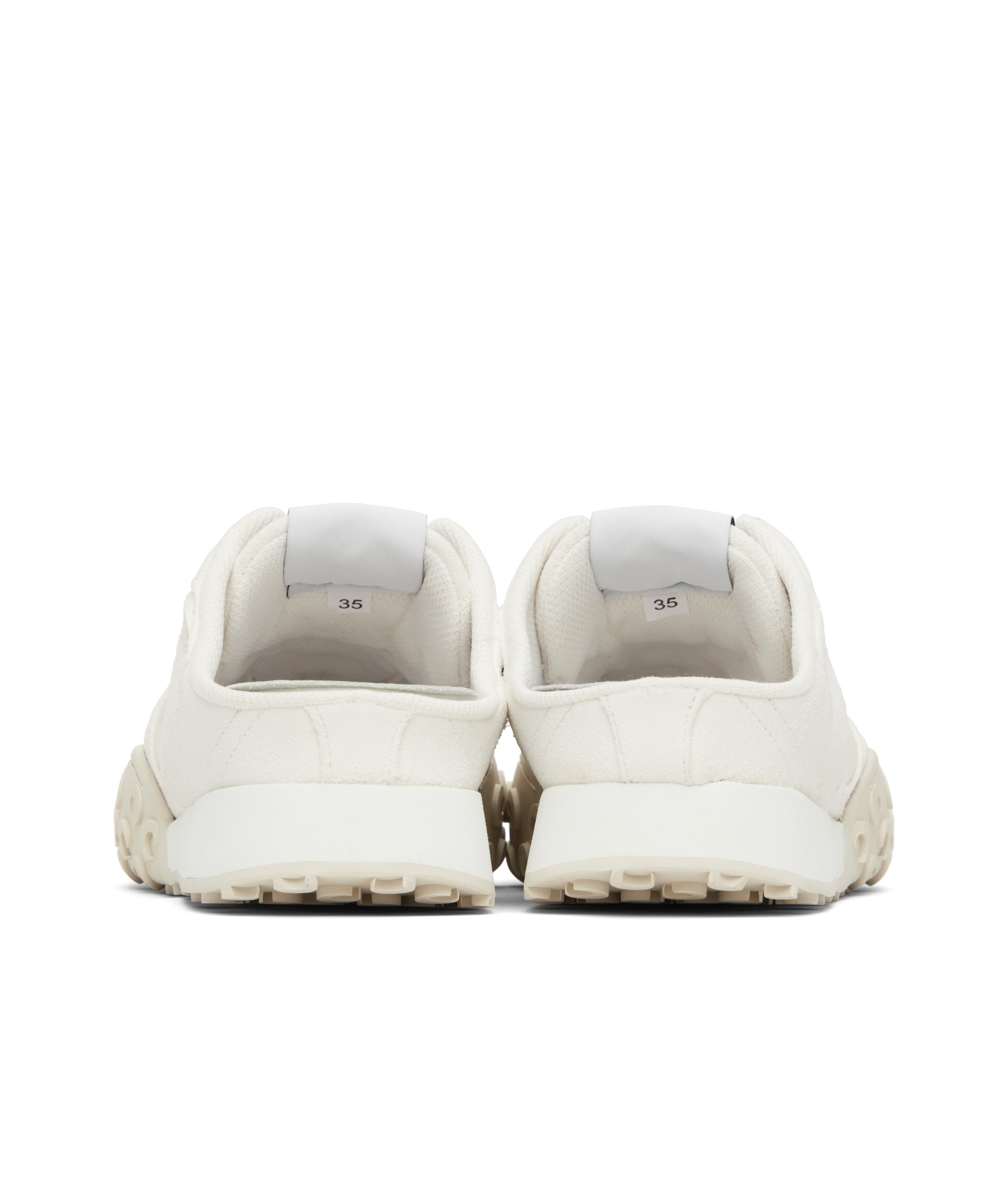 Marine Serre White Suede Leather Ms Rise Tyko Mules