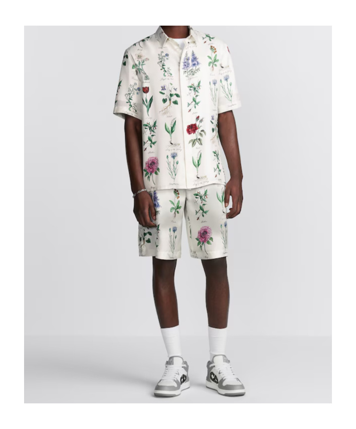 Dior Single-breasted Short-sleeved Shirt In White