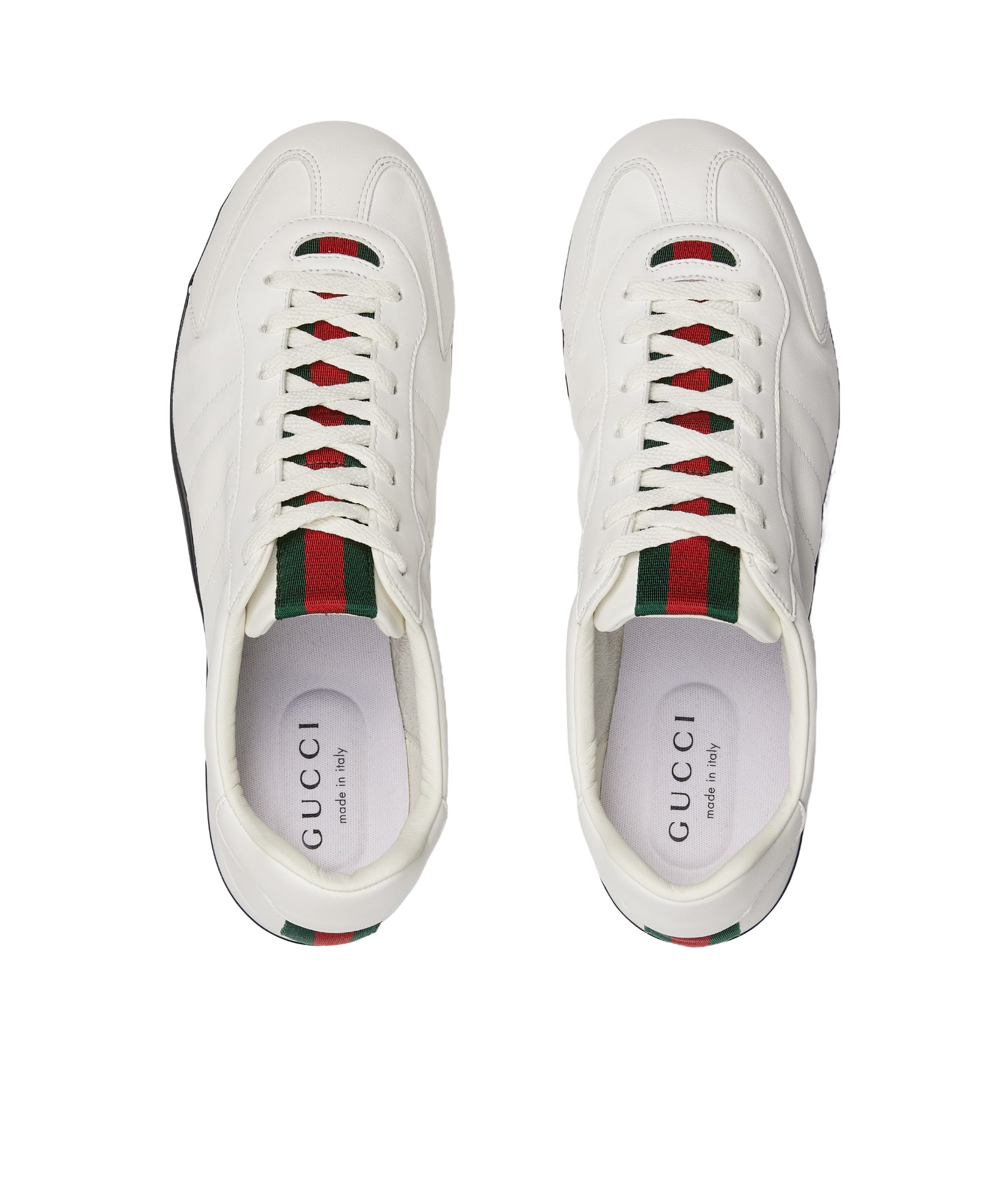 Gucci Shift Leather Sneakers In White