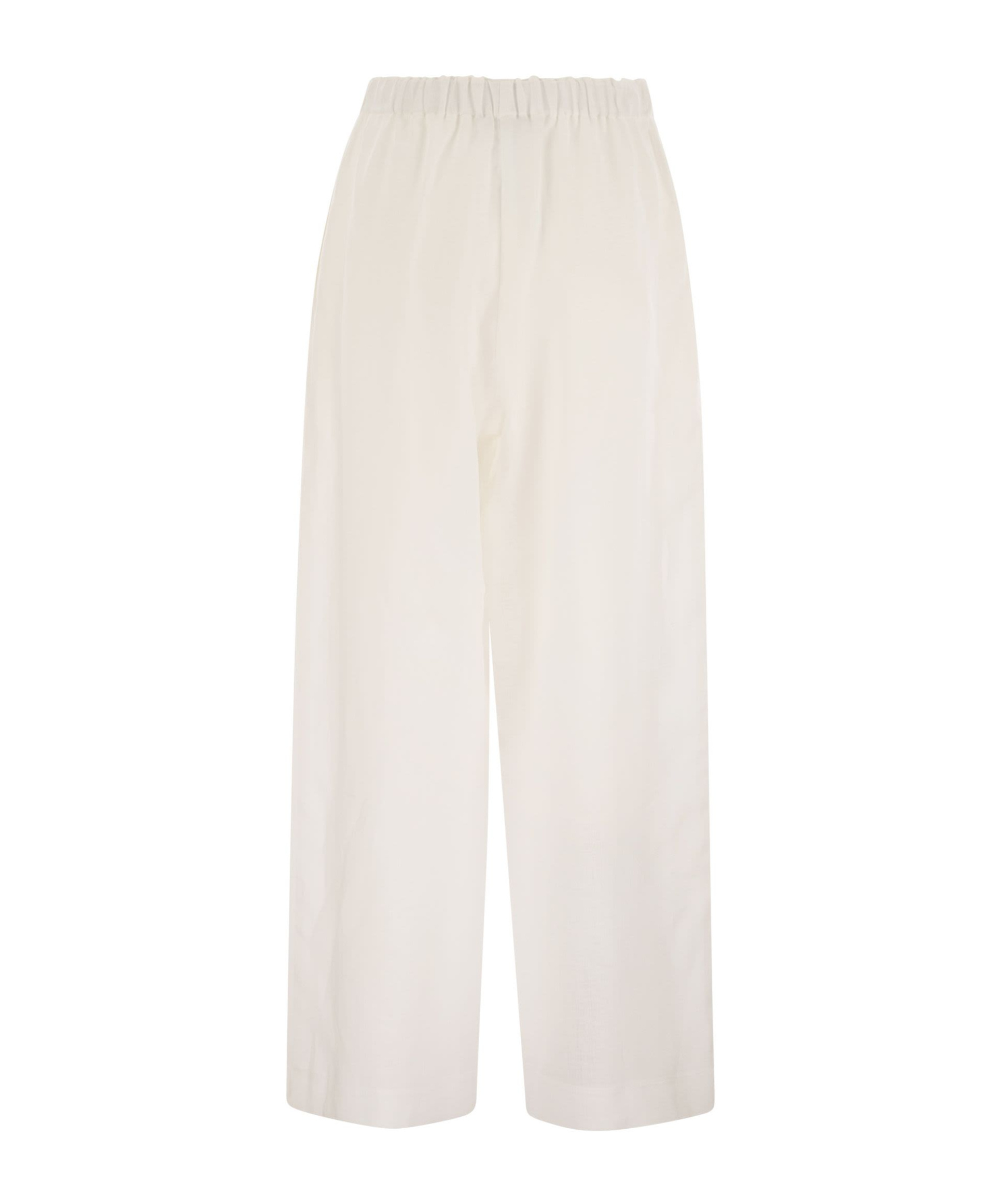 Fabiana Filippi Linen Blend Trousers In White