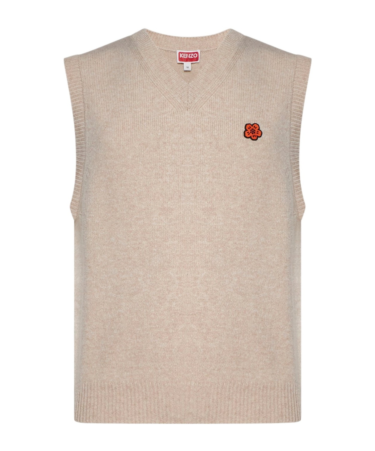 Kenzo 'boke Flower' Embroidered Sleeveless Jumper In Nude