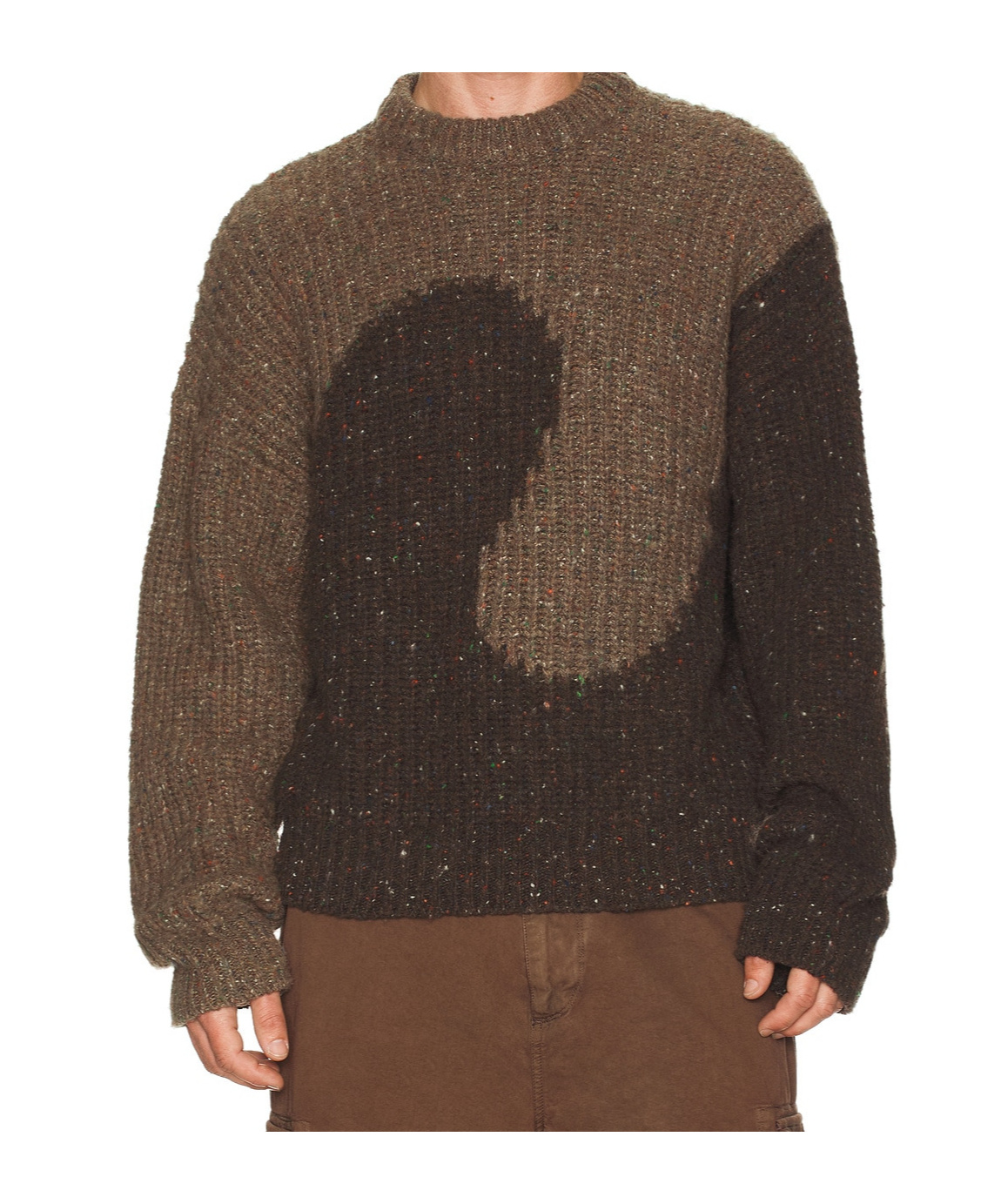 Erl Gender Inclusive Swirl Wool Blend Sweater In Brown