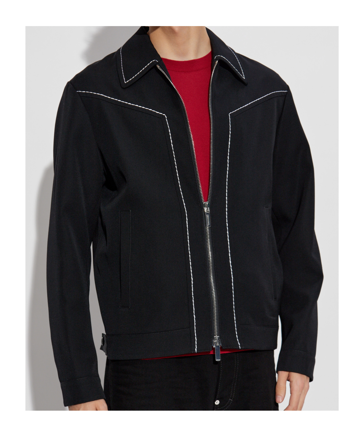 Dsquared2 Topstitched Wool Jacket In Black