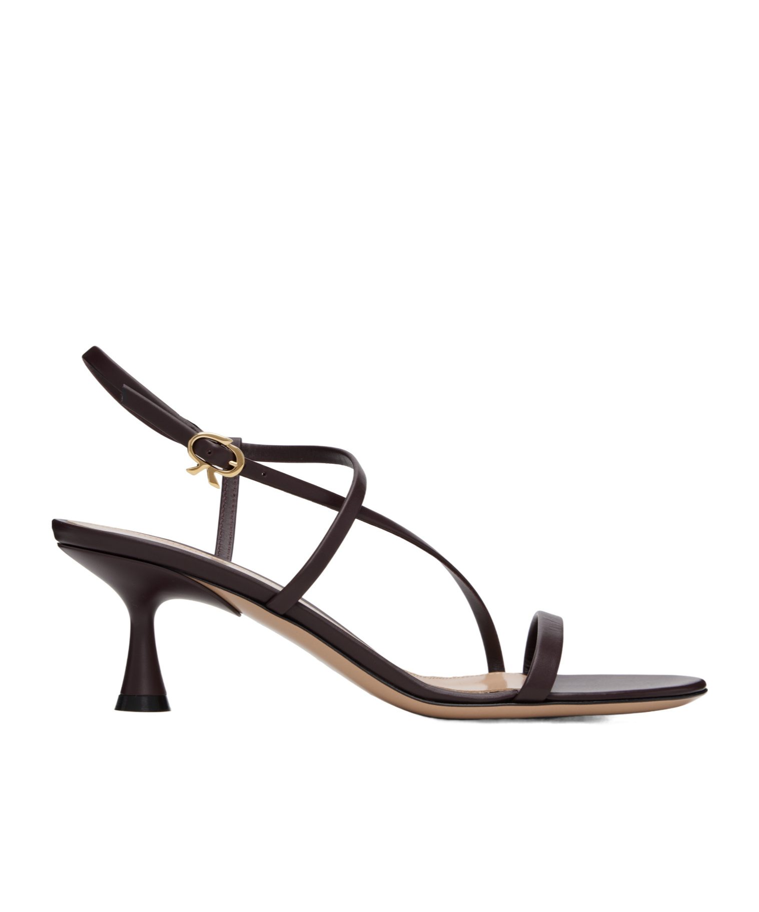 Gianvito Rossi Strappy Leather Ankle-strap Sandals In Brown