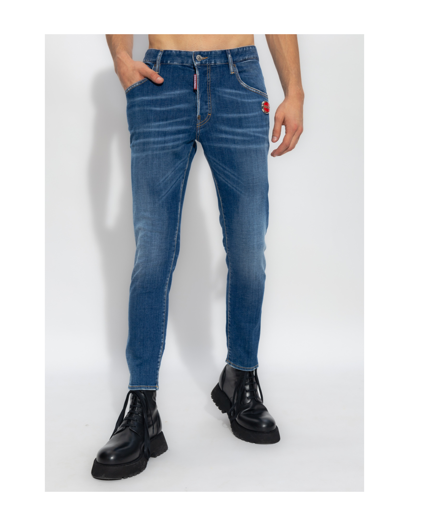 Dsquared2 Distressed Skinny Jeans In Blue