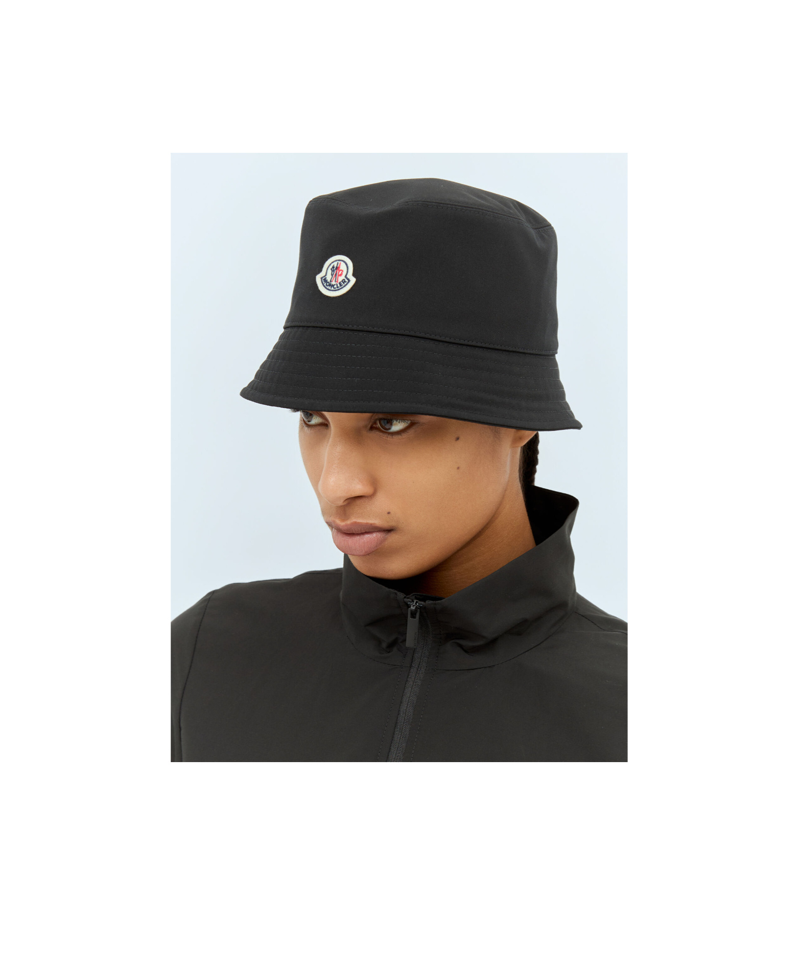 Moncler Cotton Lining Stitched Brim Hat In Black