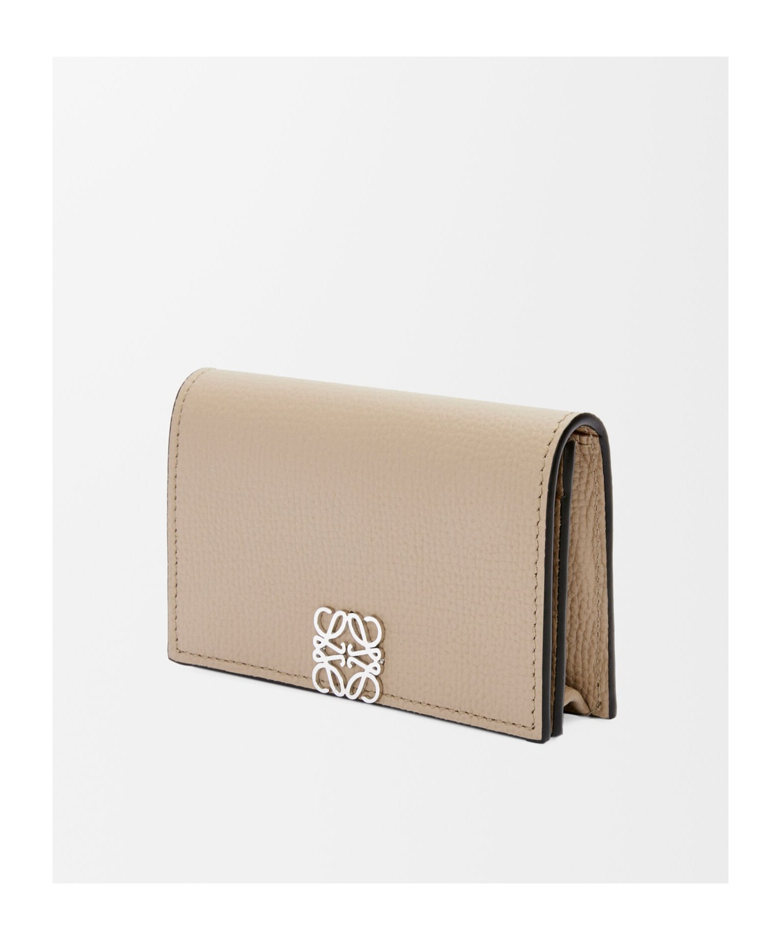 Loewe Anagram Business Cardholder In Pebble Grained Calfskin In Neutral