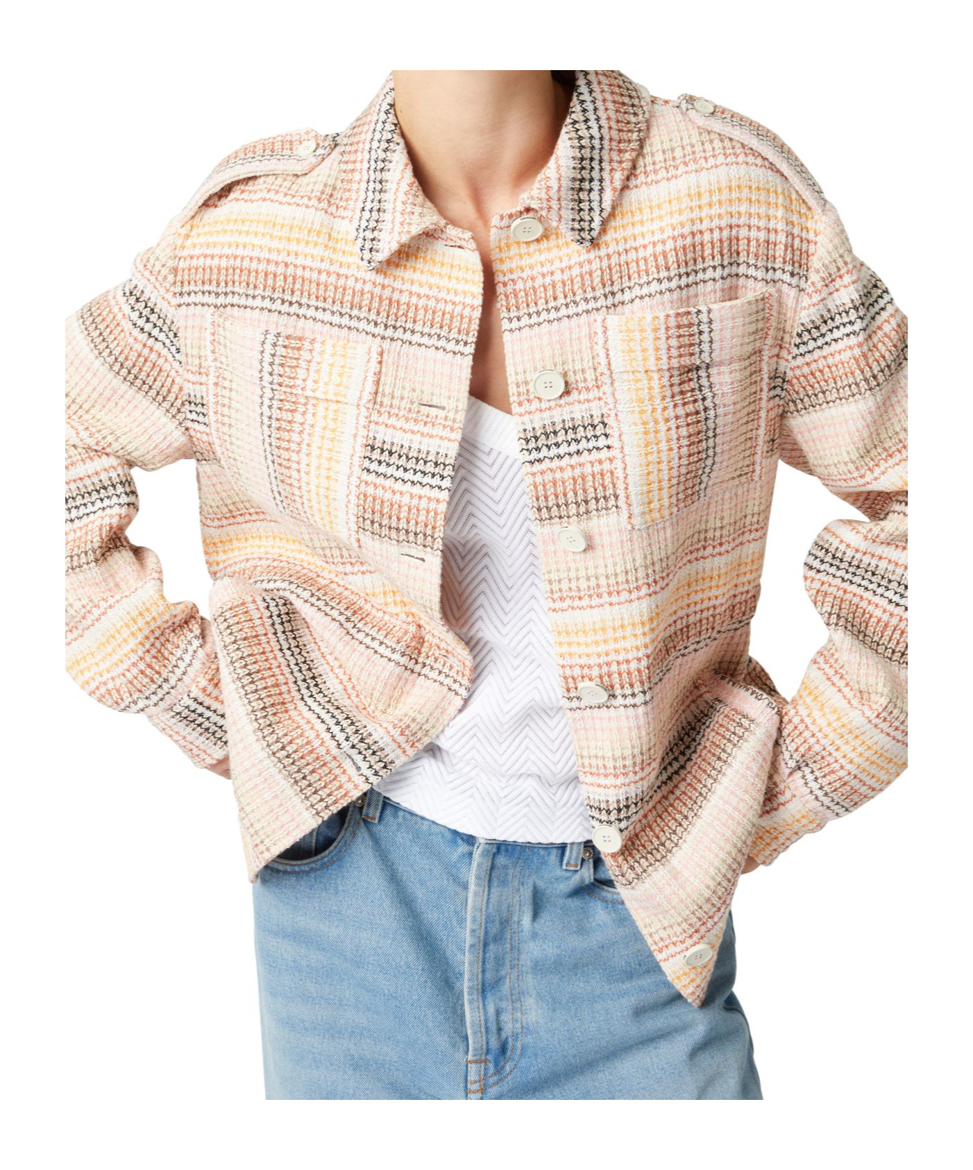 Shop Missoni Caperdoni Cotton Blend Overshirt In White