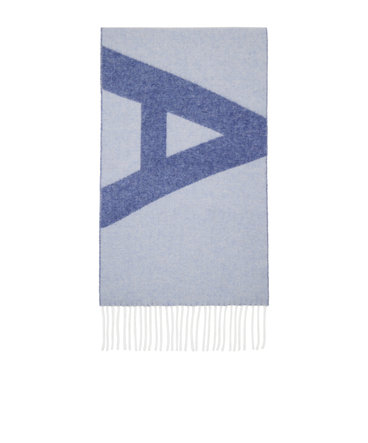 Apc A.p.c. Logo Detailed Fringed Scarf In Blue