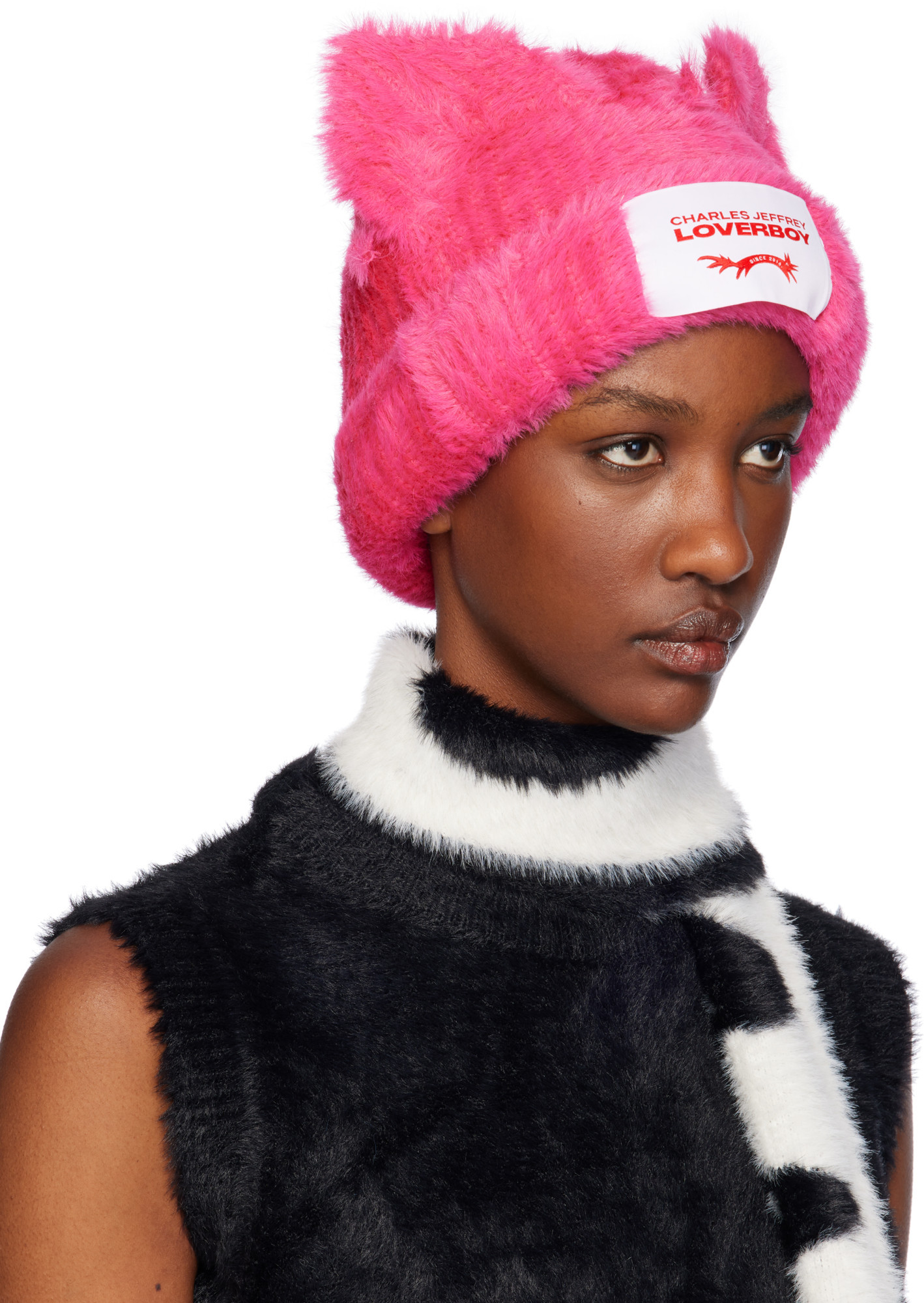 Charles Jeffrrey Loverboy Fluffy Chunky Ears Wool Hat In Multicolor