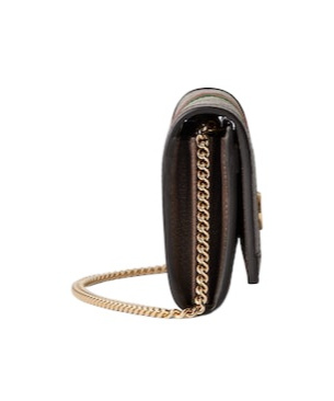 Gucci Ophidia Monogrammed Chain Wallet In Nude