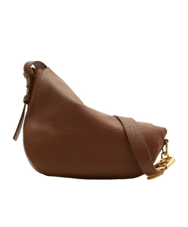 Burberry Small Knight Leather Shoulder Bag In Brown